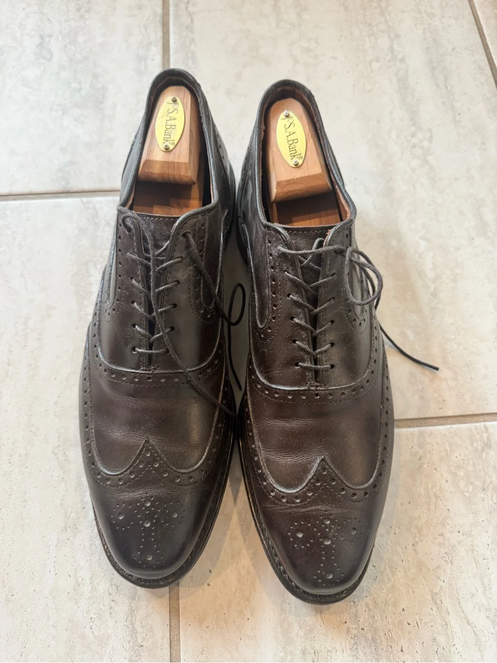 Men's Brown Leather Wingtip Oxford